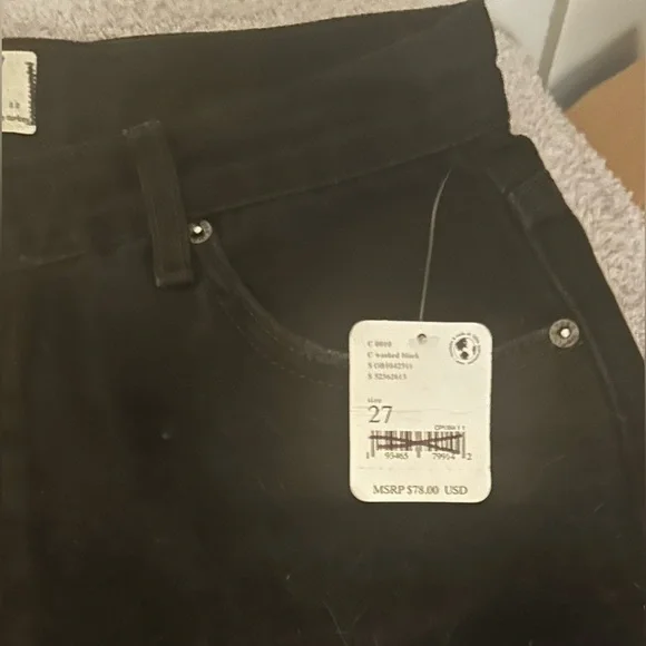 NWT Free People Maggie Mid-Rise Straight Cropped Jeans-Washed Black 27 - Picture 8 of 8